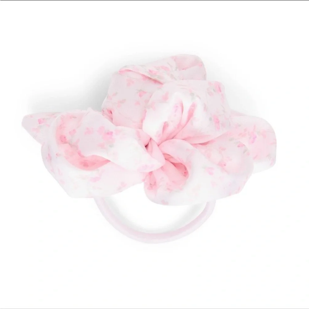 LoveShackFancy Floral Pink Hair Elastic  - English Ivy - Pink